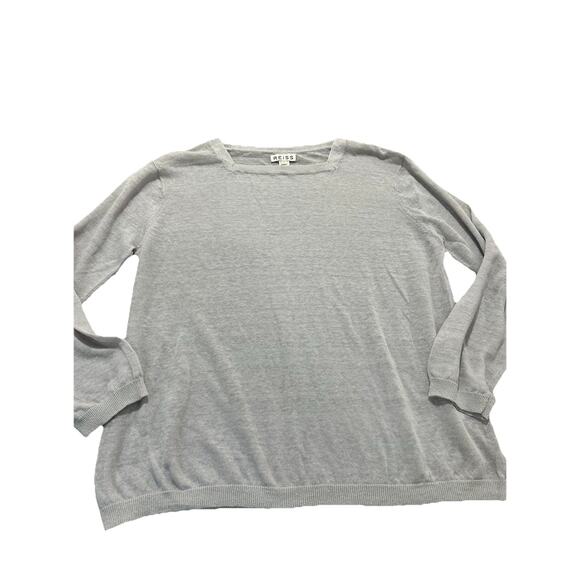 REISS Womens L Linen Blend Lightweight Square Neck Sweater ￼ - Picture 1 of 7